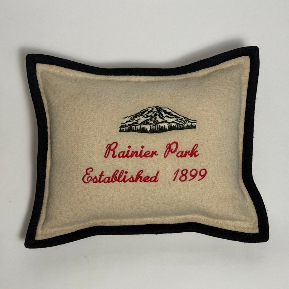 Pendleton Rainier Park Wool Accent Pillow – 12x9 – Embroidered Mountain Design